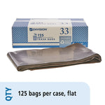 AbilityOne 33 Gallon Industrial Trash Bag, 33" x 39", Low Density, 1.22 mil, Dark Brown, 125 Bags/Box (8105011839769)