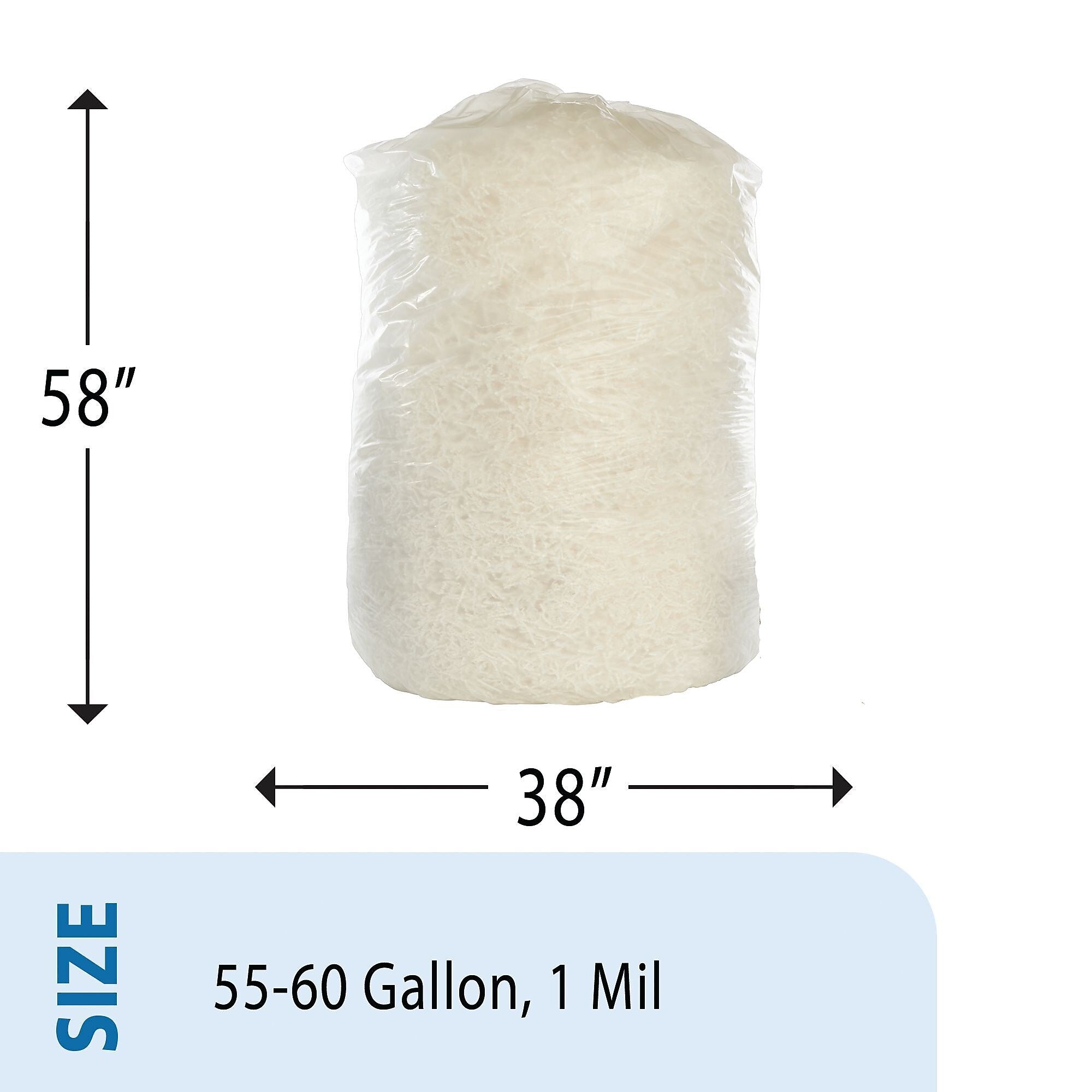AbilityOne Envision LLDPE 55-60 Gallon Industrial Trash Bag, 38" x 58", Low Density, 1 mil, Clear, 100 Bags/Box (8105015171371)
