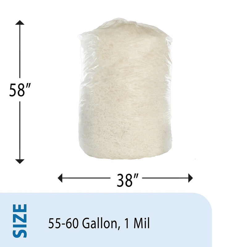 AbilityOne Envision LLDPE 55-60 Gallon Industrial Trash Bag, 38" x 58", Low Density, 1 mil, Clear, 100 Bags/Box (8105015171371)