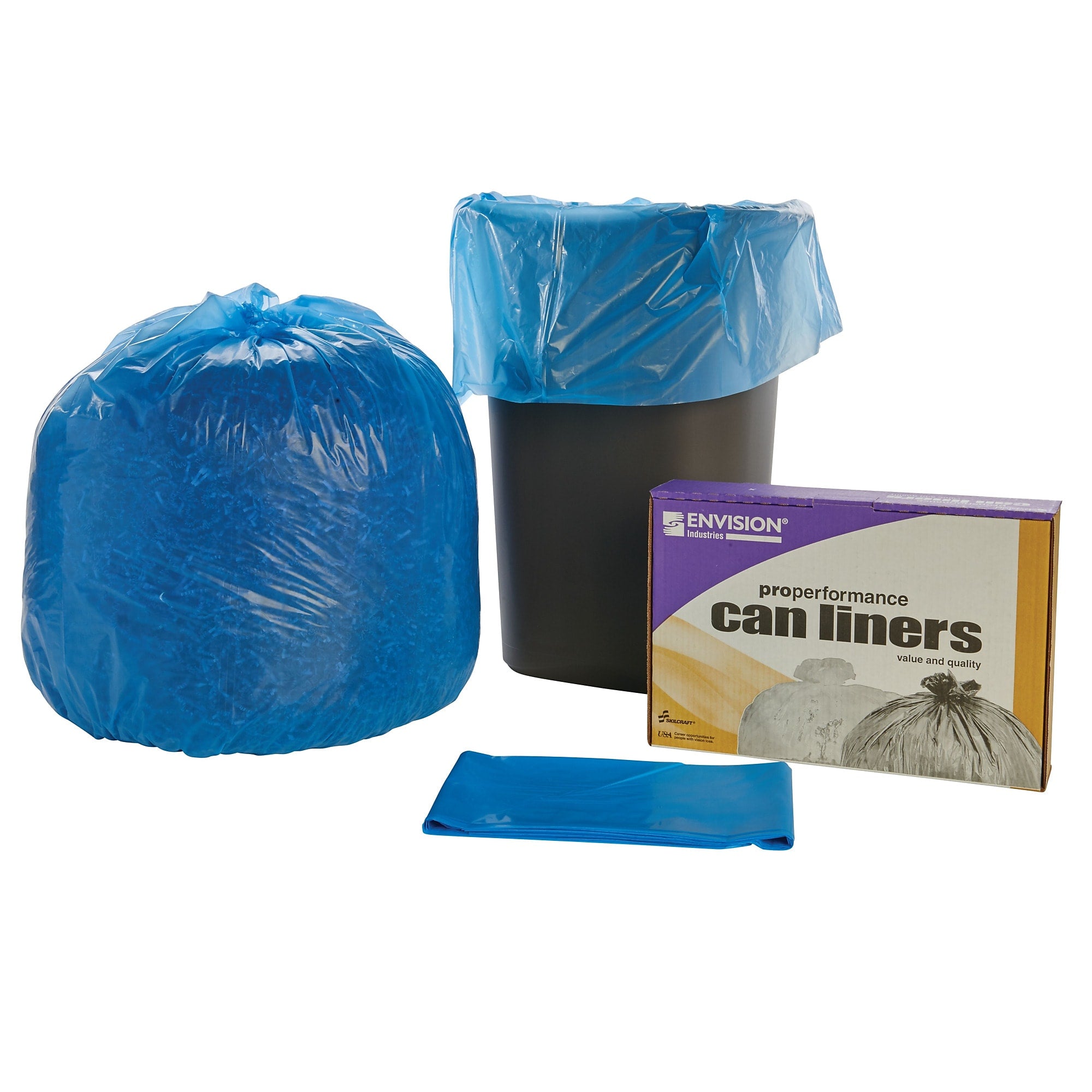 AbilityOne Envision 33 Gallons LLDPE Trash Bag, 1.3 Mil, 100 Bags/Box (8105015171357)