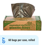Stout Controlled Life Cycle 30 Gallon Industrial Trash Bag, 30" x 36", Low Density, 0.8 mil, Brown, 60 Bags/Box, 3 Rolls