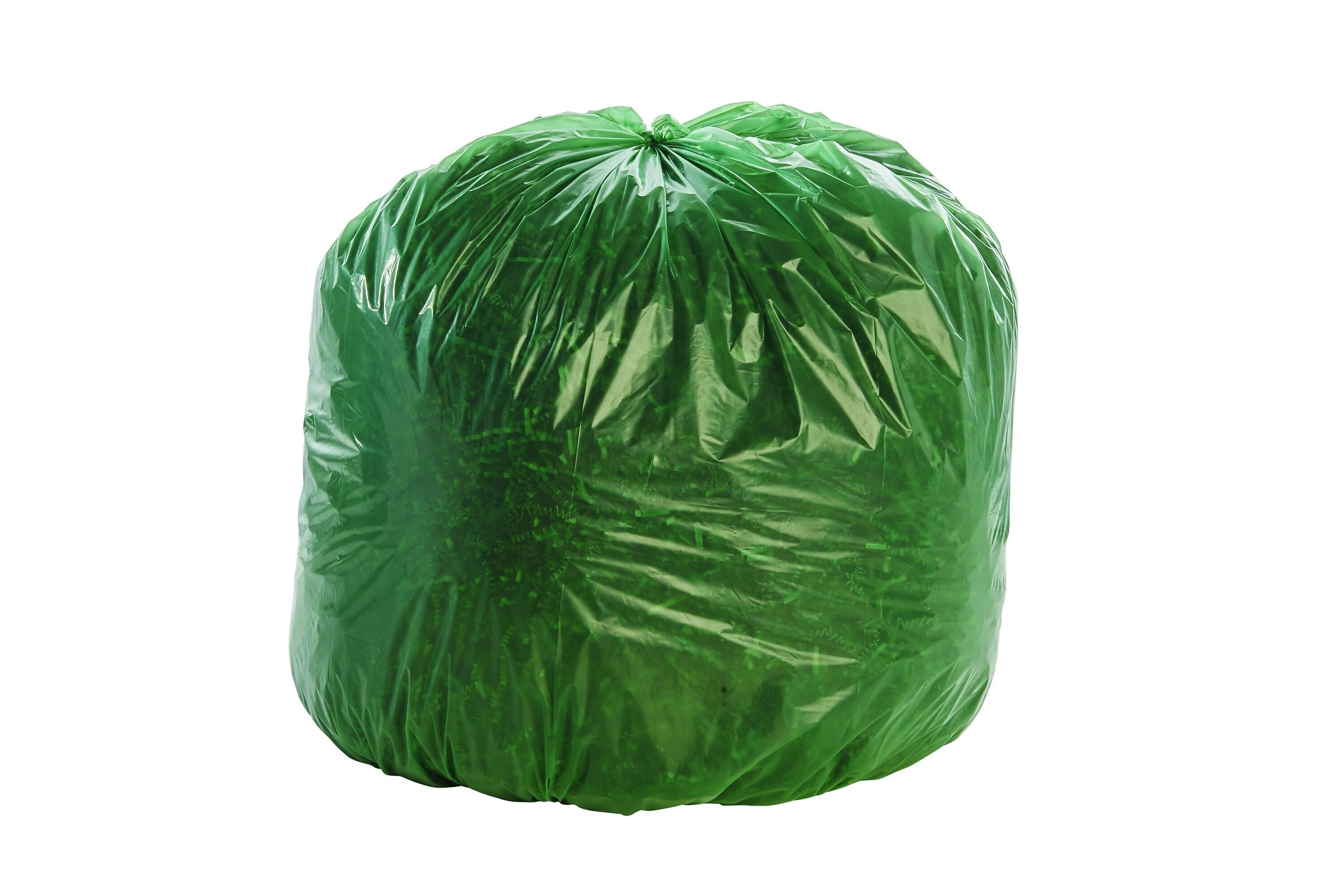 Envision Controlled Life Cycle 33 Gallon Industrial Trash Bag, 33" x 40", Low Density, Green, 40 Bags/Box, 2 Rolls
