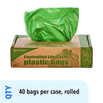 Envision Controlled Life Cycle 33 Gallon Industrial Trash Bag, 33" x 40", Low Density, Green, 40 Bags/Box, 2 Rolls