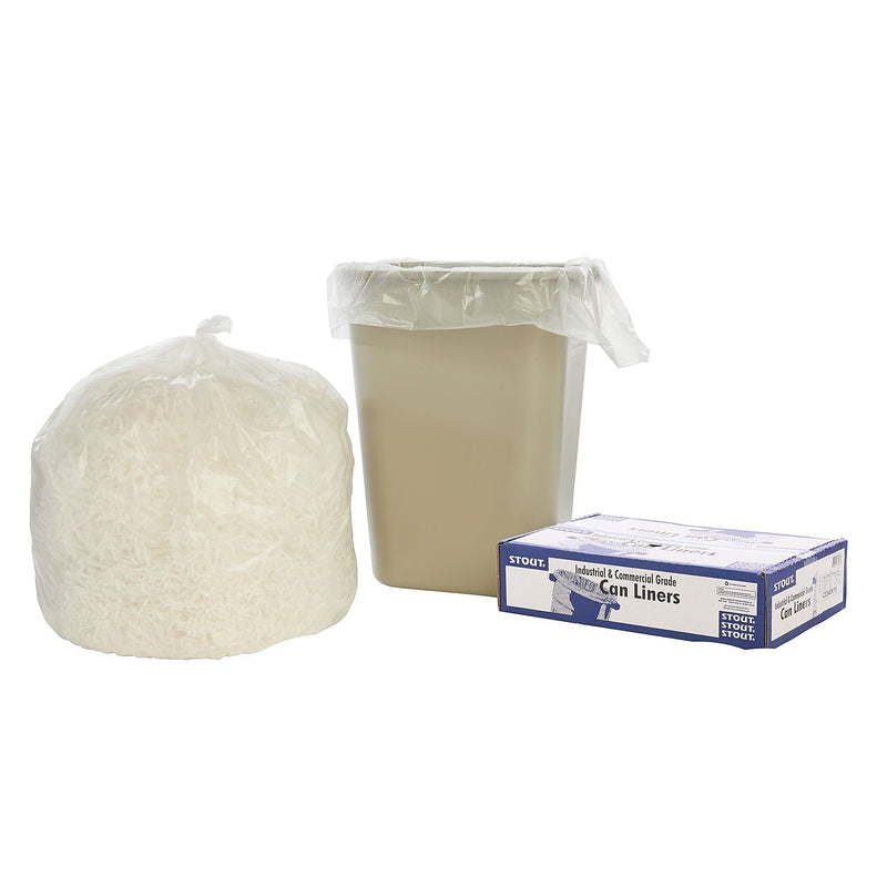 AbilityOne Natl Industries Coreless High-Density Can Liners, 30 Gallon,10 Microns, 30" x 37", Natural, 500/Carton (NIBH303710C)
