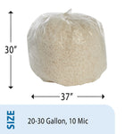 AbilityOne Natl Industries Coreless High-Density Can Liners, 30 Gallon,10 Microns, 30" x 37", Natural, 500/Carton (NIBH303710C)