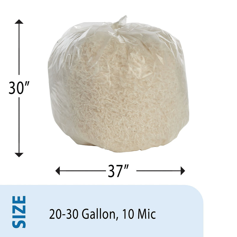 AbilityOne Natl Industries Coreless High-Density Can Liners, 30 Gallon,10 Microns, 30" x 37", Natural, 500/Carton (NIBH303710C)