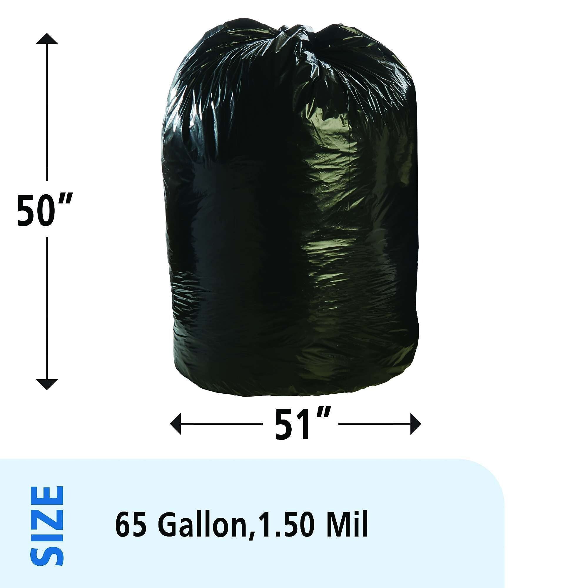 Stout 65 Gallon Industrial Trash Bag, 51" x 50", 1.5 mil, Brown, 100 Bags/Box (STOT5051B15)