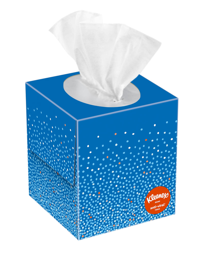 Kleenex Boutique Antiviral Facial Tissue, 3-Ply, 55 Sheets/Box, 27/Carton (49978)