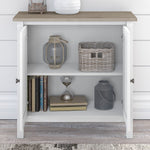 Bush Furniture Mayfield 30" Storage Cabinet with 2 Shelves, Pure White/Shiplap Gray (MAS131GW2-03)
