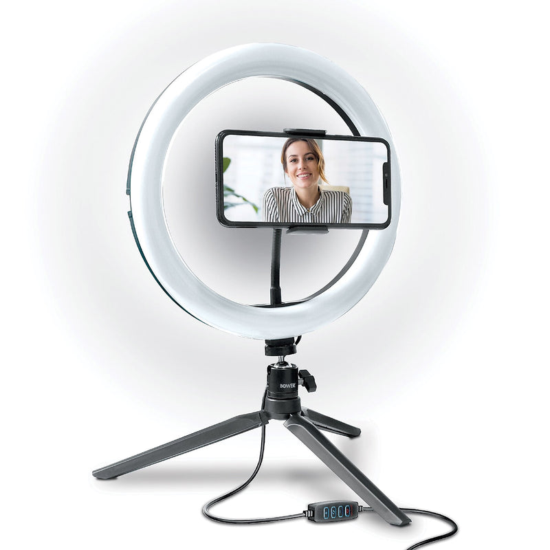 Bower 10" RGB Selfie Desktop Ring Light Studio Kit (WA-RGB10TT)