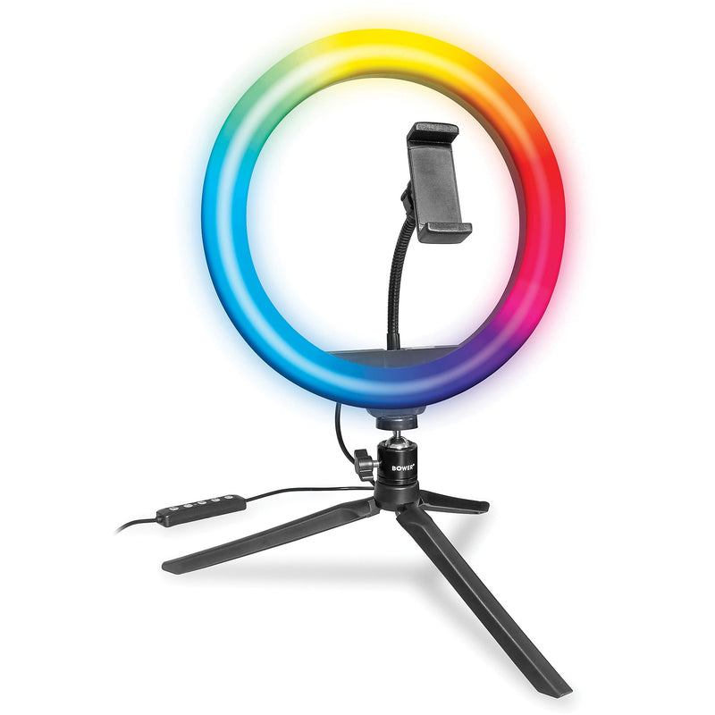 Bower 10" RGB Selfie Desktop Ring Light Studio Kit (WA-RGB10TT)