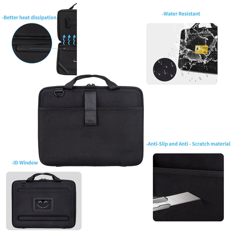 TechProtectus Work-In 15" Vinyl Laptop Case, Shock Absorbing, Black (TP-BK-CC14)