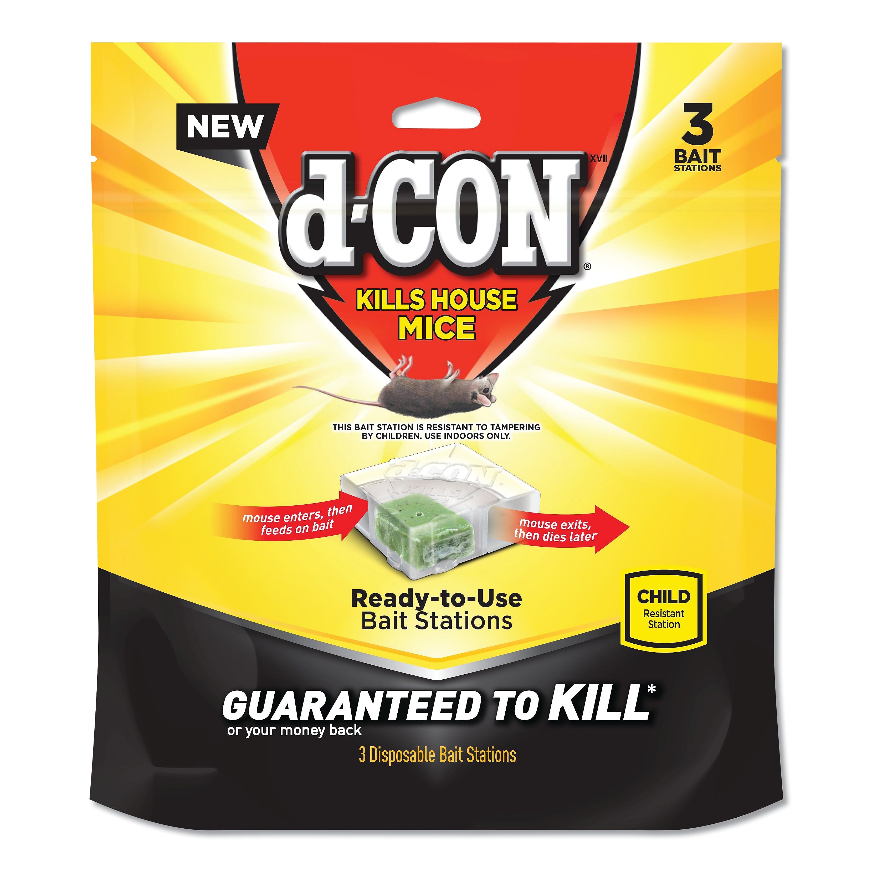 d-CON Disposable Bait Station for Rodents, 6/Carton (RAC99427)