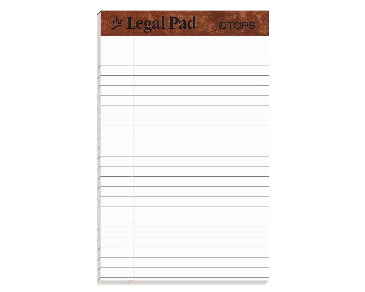 TOPS Legal Junior Notepads, 5" x 8", Narrow Ruled, White, 50 Sheets/Pad, 12 Pads/Pack (TOP 7500)