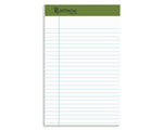 Ampad Earthwise 100% Recycled Ruled Pad,  5x8", Jr. Legal Ruling, White, 50 Sheets/Pad, 12 Pads/Pack (20152)