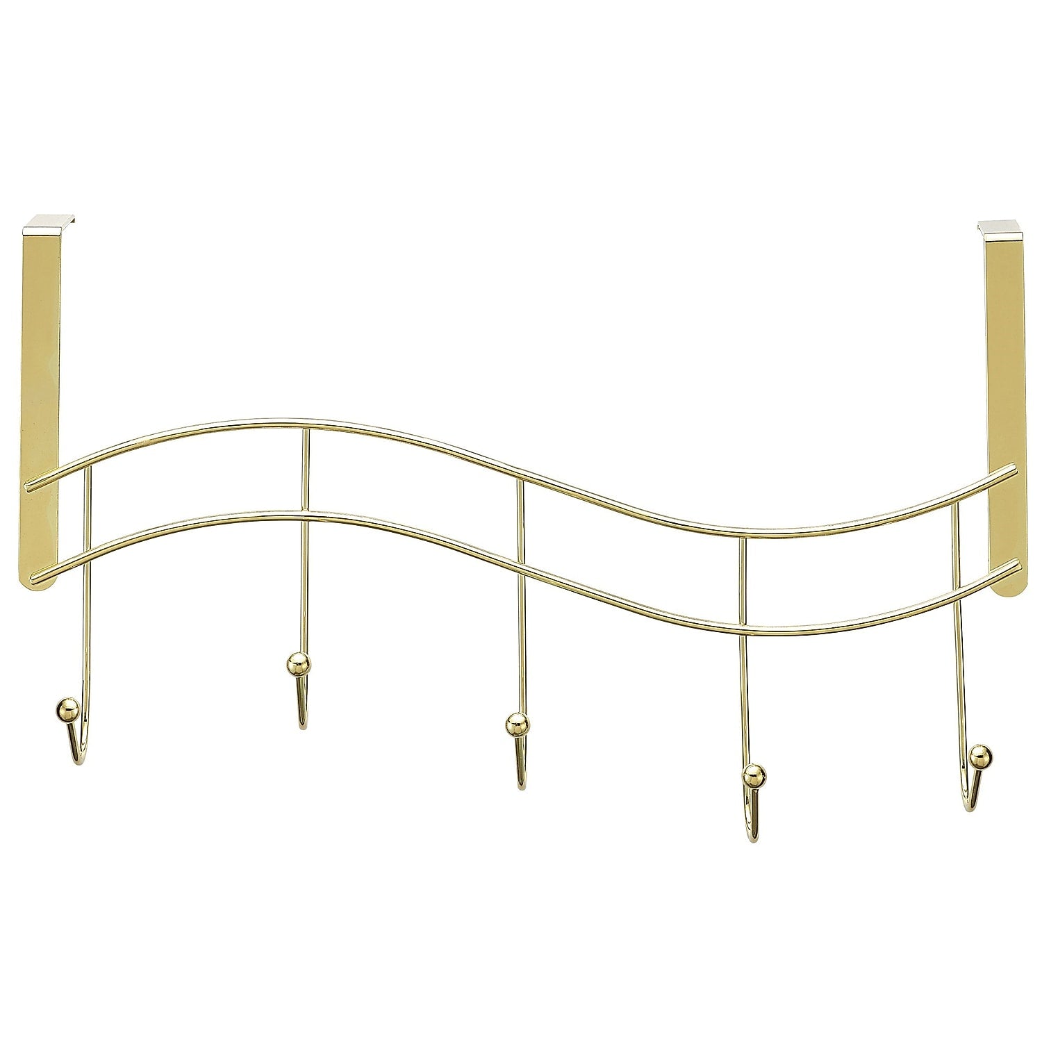 Better Houseware Over-Door Hook Rack, Brass, (1961/B)