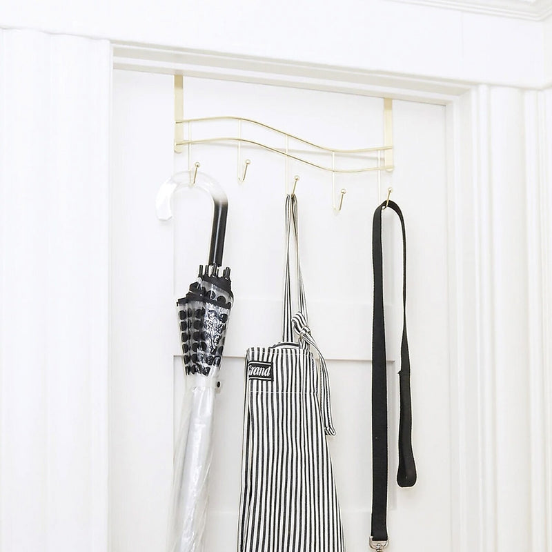 Better Houseware Over-Door Hook Rack, Brass, (1961/B)