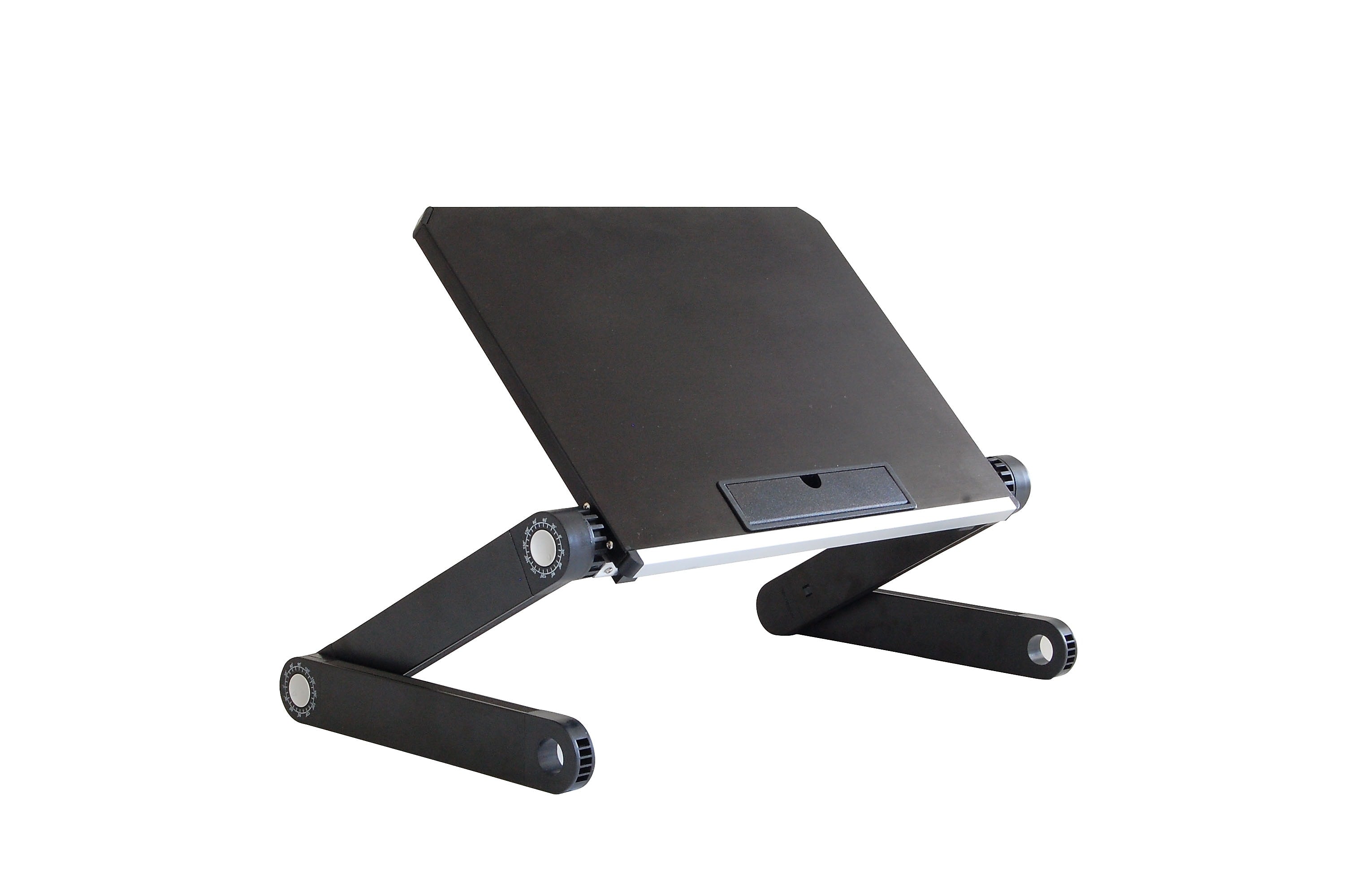 Uncaged Ergonomics WorkEZ Adjustable Aluminum Laptop Lap Desk Cooling Stand, Light Black (WELB)