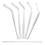 Better Houseware Extra-Wide Glass Straws with Cleaning Brush, 5 Pack, (309)