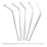 Better Houseware Extra-Wide Glass Straws with Cleaning Brush, 5 Pack, (309)