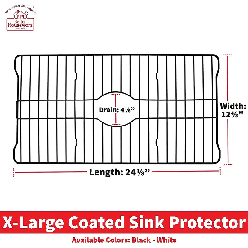 Better Houseware Coated-Steel Extra-Large Sink Protector, Black (1424/E)