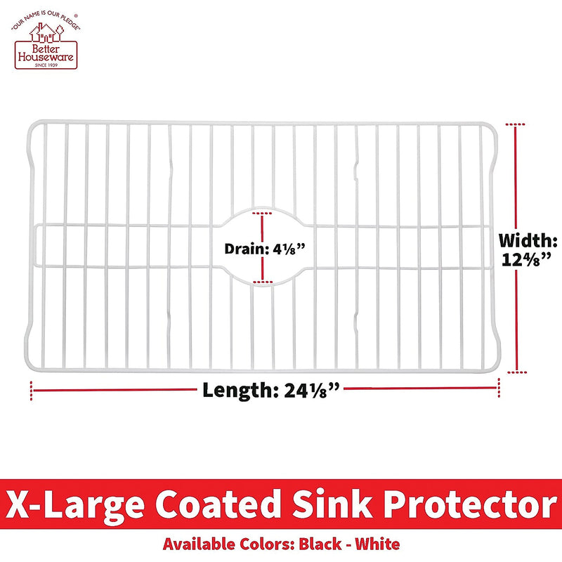Better Houseware Coated-Steel Extra-Large Sink Protector, White (BTH1424W)