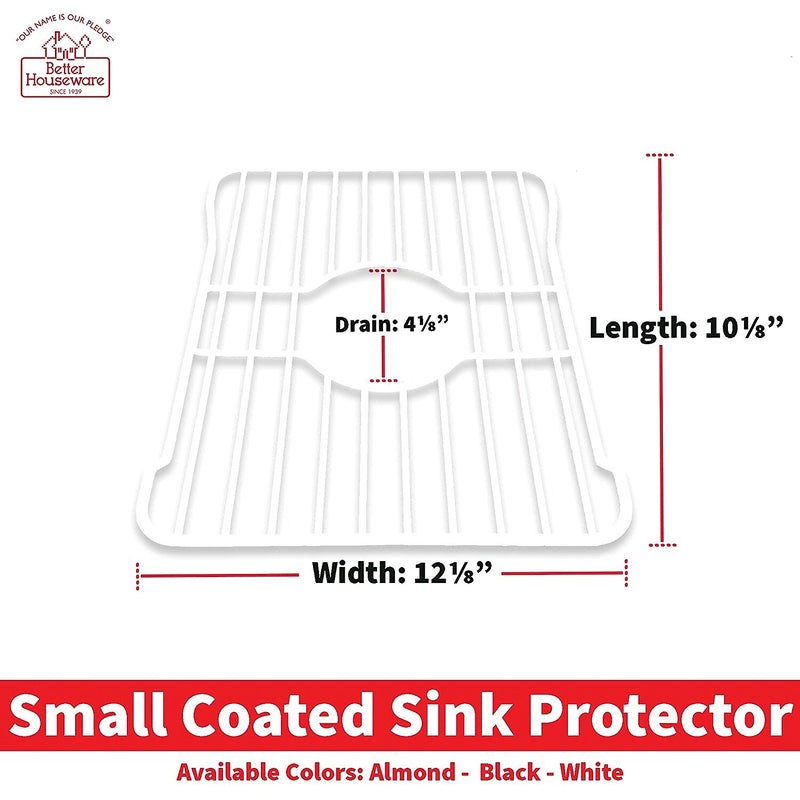 Better Houseware Coated-Steel Small Sink Protector, White (1485/W)