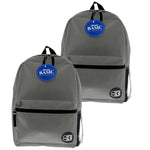 Bazic Basic Laptop Backpack, Medium, Gray, 2/Pack (BAZ1041-2)