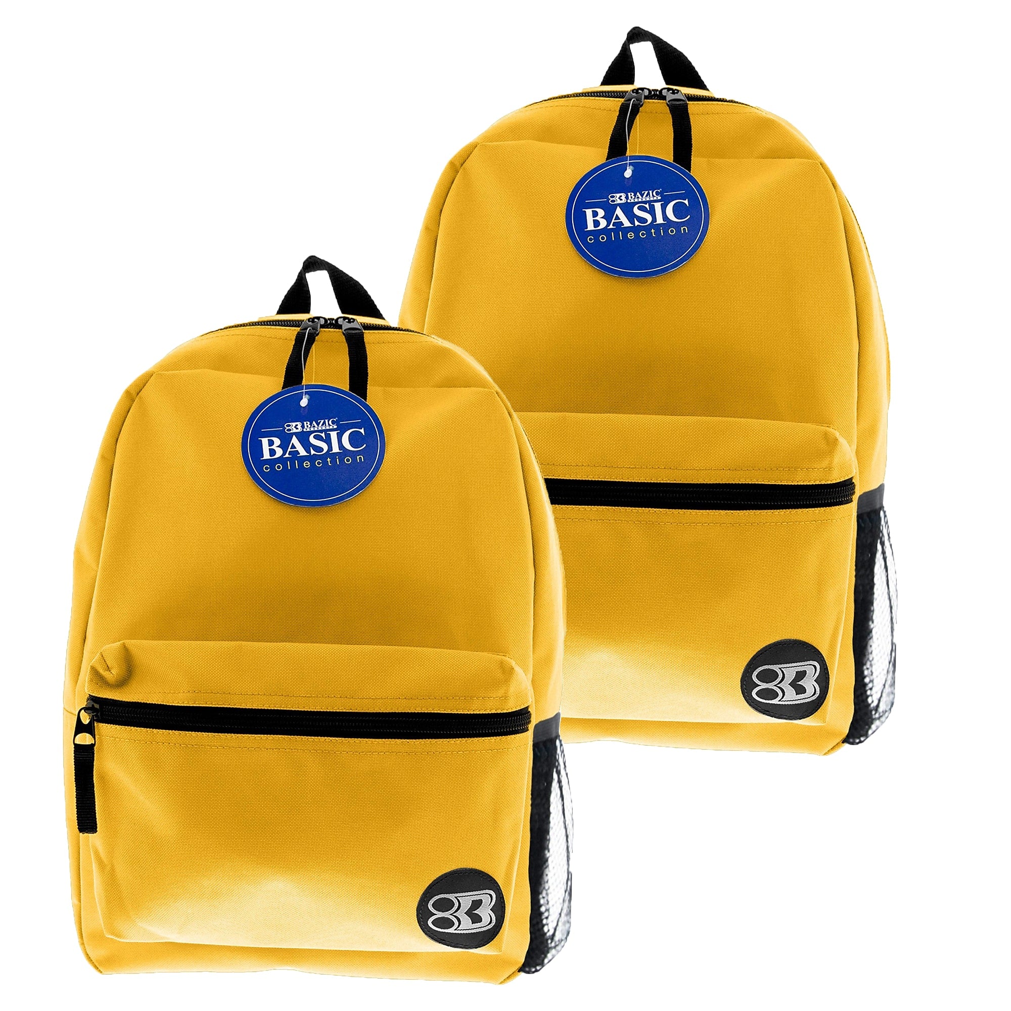 Bazic Basic Laptop Backpack, Medium, Mustard, 2/Pack (BAZ1042-2)