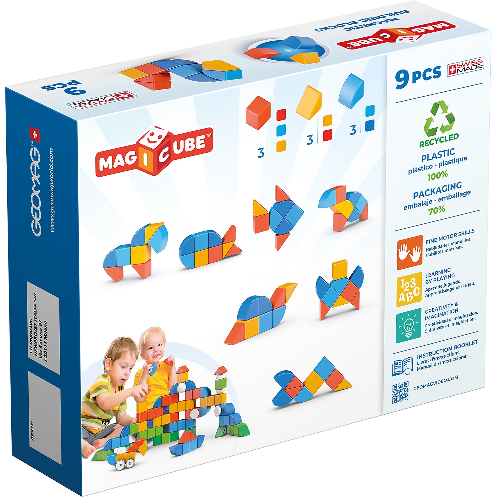 Geomag Magicubes Building Sets, 9 Pieces/Pack (GMW201)