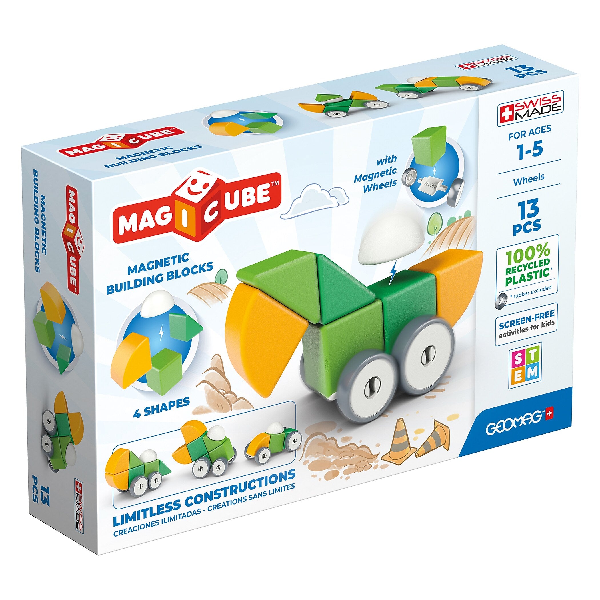 Geomag Magicubes Building Sets, 13 Pieces/Pack (GMW202)