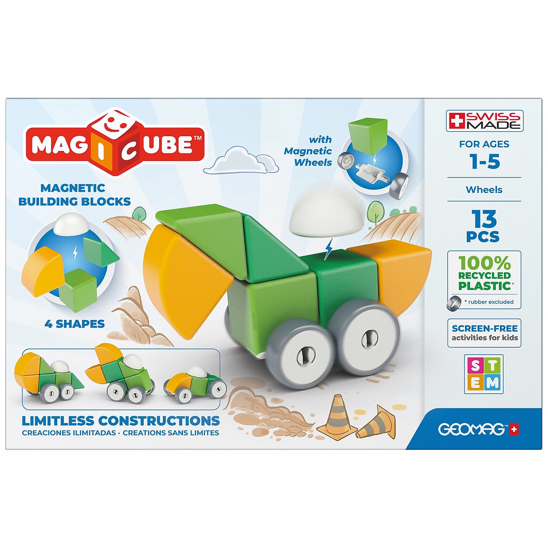 Geomag Magicubes Building Sets, 13 Pieces/Pack (GMW202)