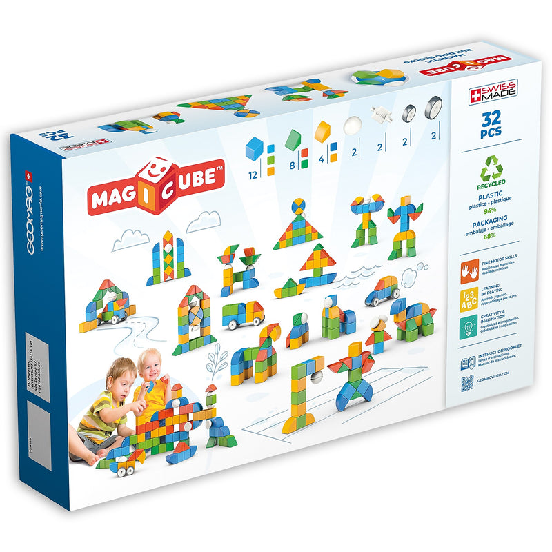 Geomag Magicubes Building Sets, 32 Pieces/Pack (GMW203)