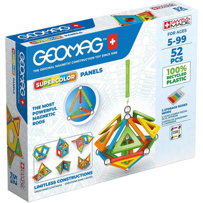 Geomag Supercolor Panels Building Sets, 52 Pieces/Pack (GMW378)