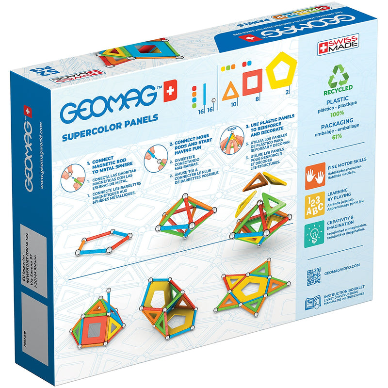 Geomag Supercolor Panels Building Sets, 52 Pieces/Pack (GMW378)