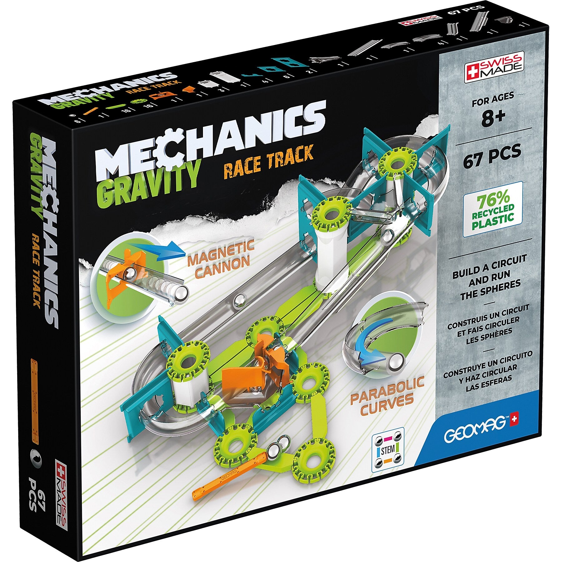 Geomag Mechanics Gravity Building Sets, 67 Pieces/Pack (GMW760)