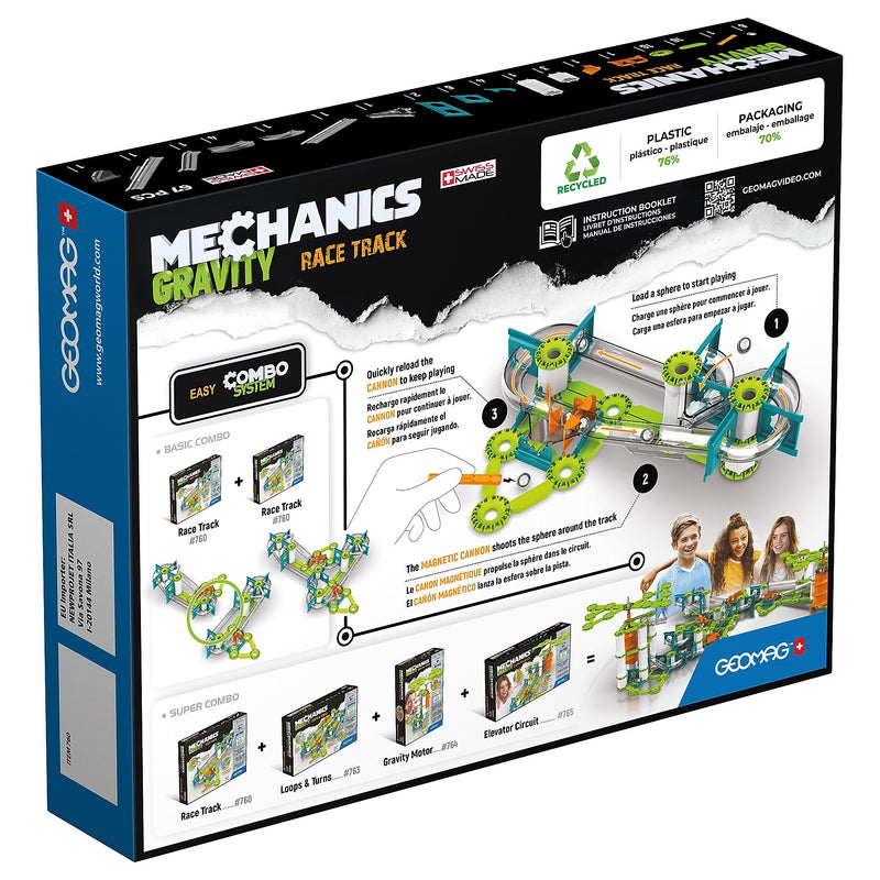 Geomag Mechanics Gravity Building Sets, 67 Pieces/Pack (GMW760)