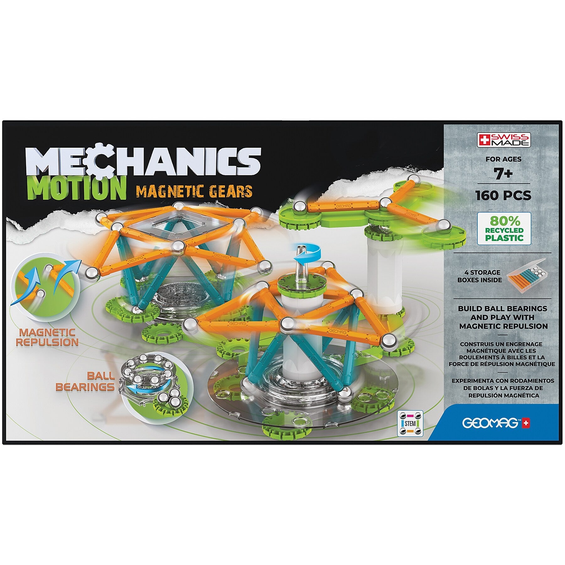 Geomag Mechanics Motion Building Sets, 160 Pieces/Set (GMW768)