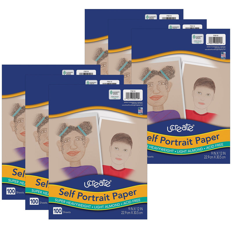 UCreate 9" x 12" Construction Paper, Light Almond, 100 Sheets/Pack, 6 Packs/Bundle (PAC9519-6)