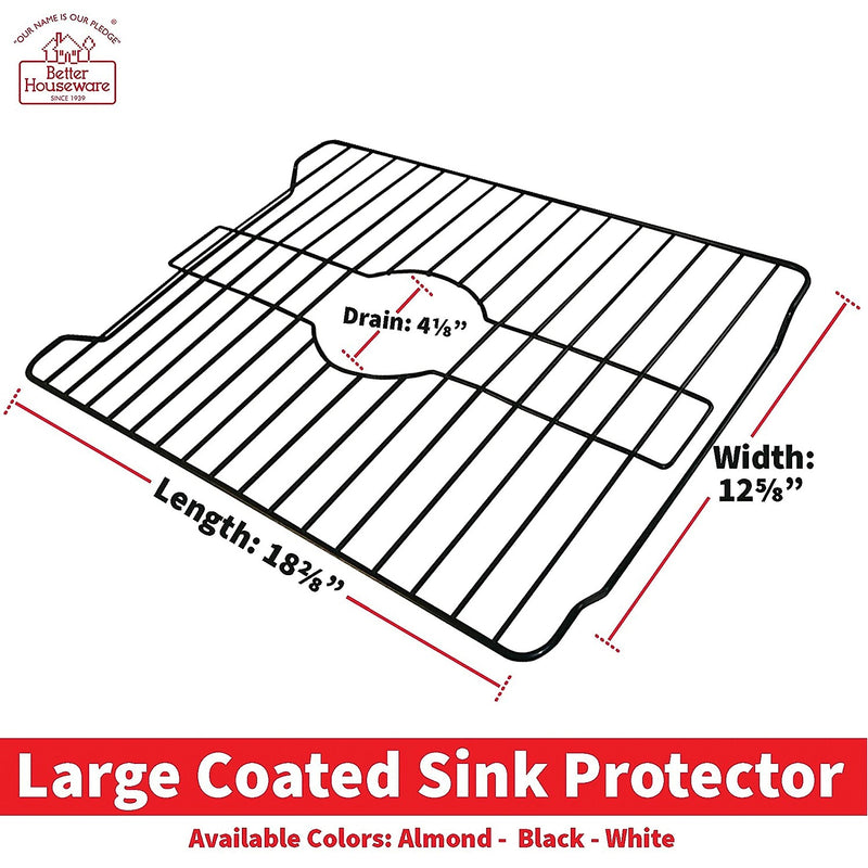 Better Houseware Coated-Steel Large Sink Protector, Black (1487/E)