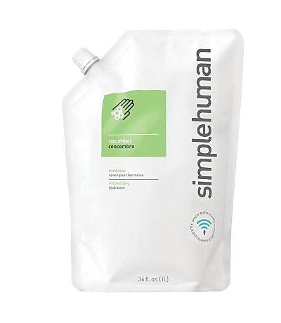 simplehuman Hand Soap Refill, Cucumber, 34 fl oz., 6/Carton (CT1020)