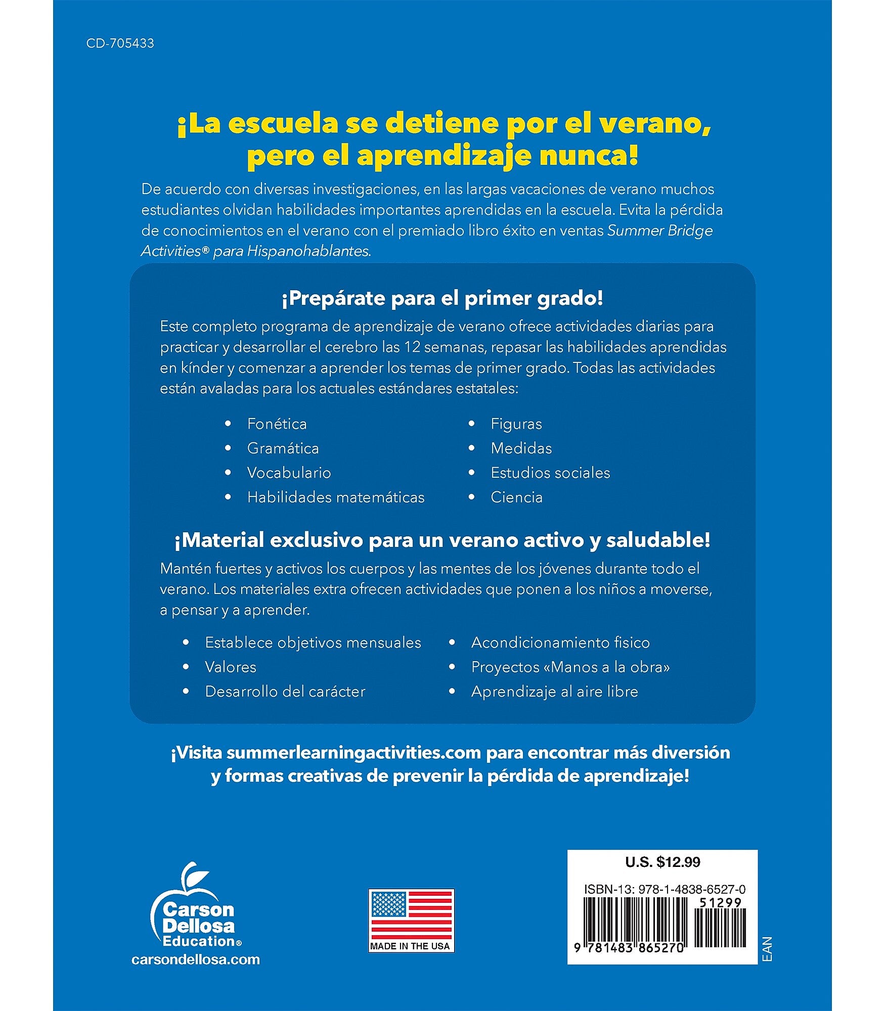 Summer Bridge Activities Summer Bridge Activities Paperback Workbook Summer Bridge Activities Spanish K-1 (705433)