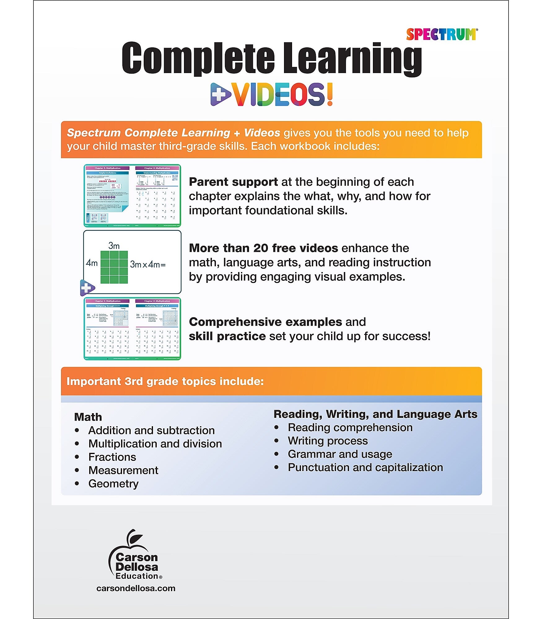 Spectrum Spectrum Paperback Workbook Complete Learning + Videos  (705428)