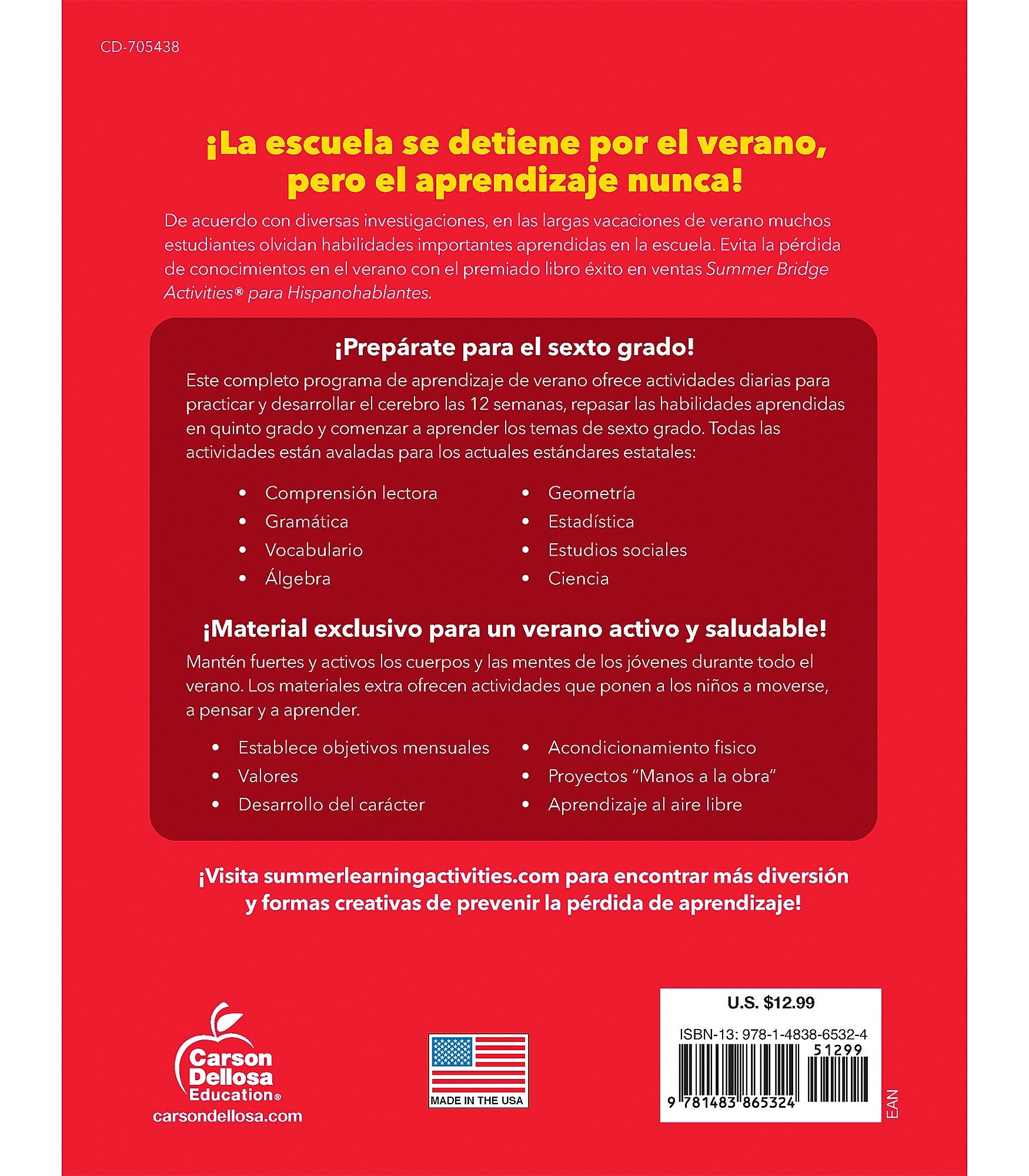 Summer Bridge Activities Summer Bridge Activities Paperback Workbook Summer Bridge Activities Spanish 5-6 (705438)
