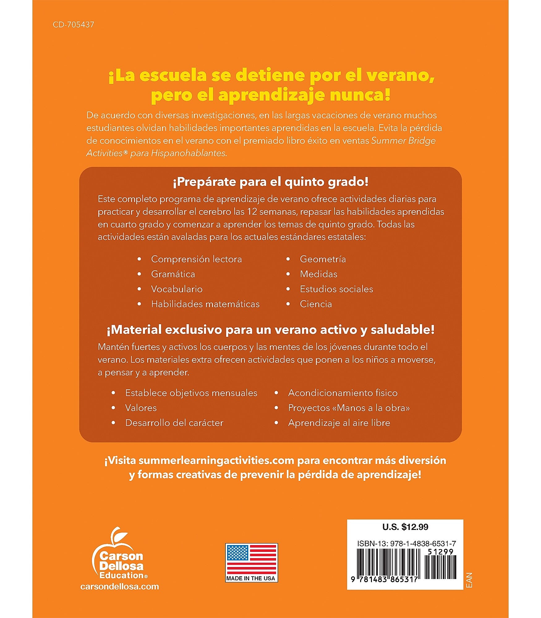 Summer Bridge Activities Summer Bridge Activities Paperback Workbook Summer Bridge Activities Spanish 4-5 (705437)