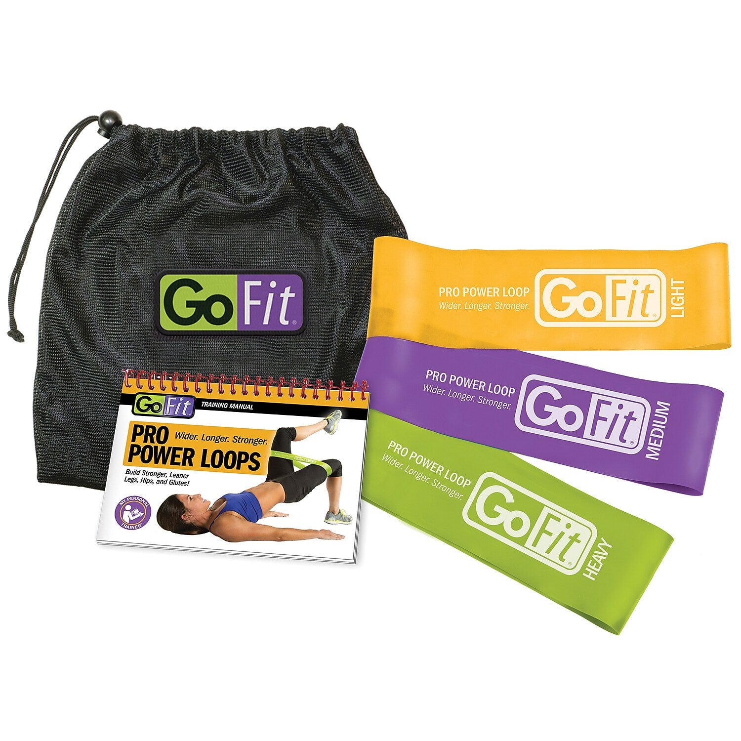 Gofit Pro Power Loop Resistance Bands, Assorted Colors (GF-2XPL)