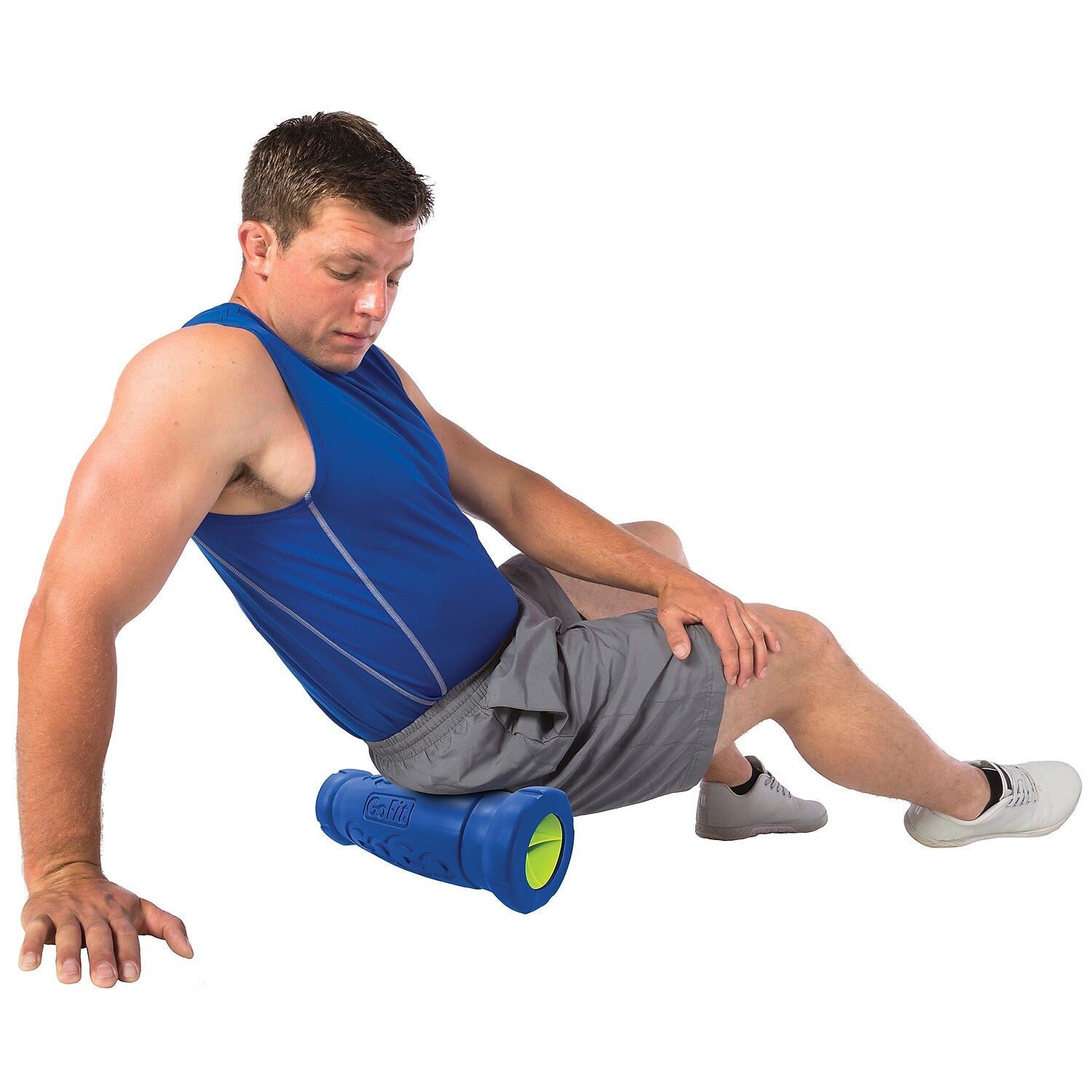 Gofit Go-Size Barrel Roller & Massage Ball, Blue (GF-BRL12)