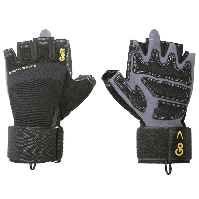 Gofit Diamond-Tac Large Weightlifting Gloves, Black (GF-DTACW-LG)