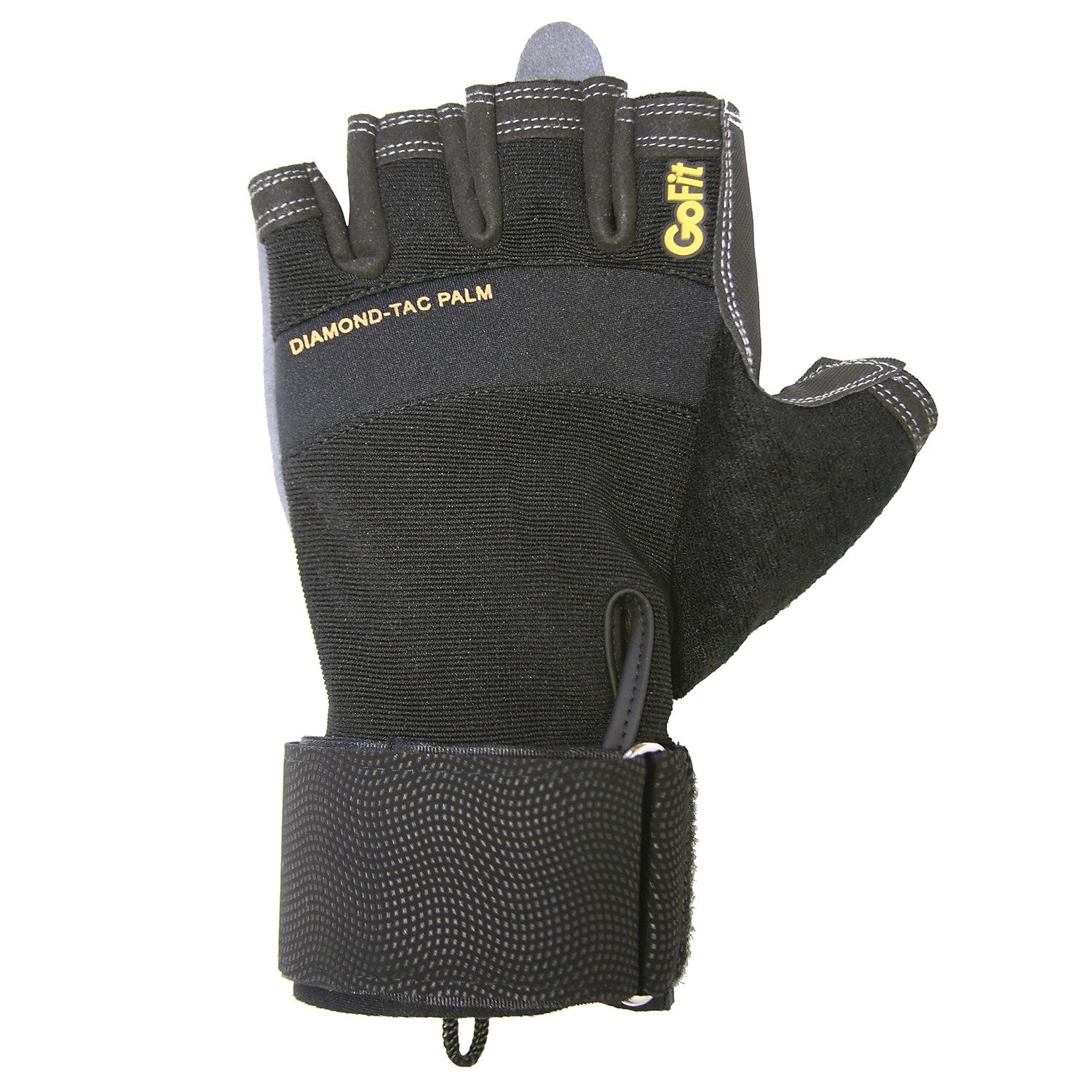 Gofit Diamond-Tac Large Weightlifting Gloves, Black (GF-DTACW-LG)