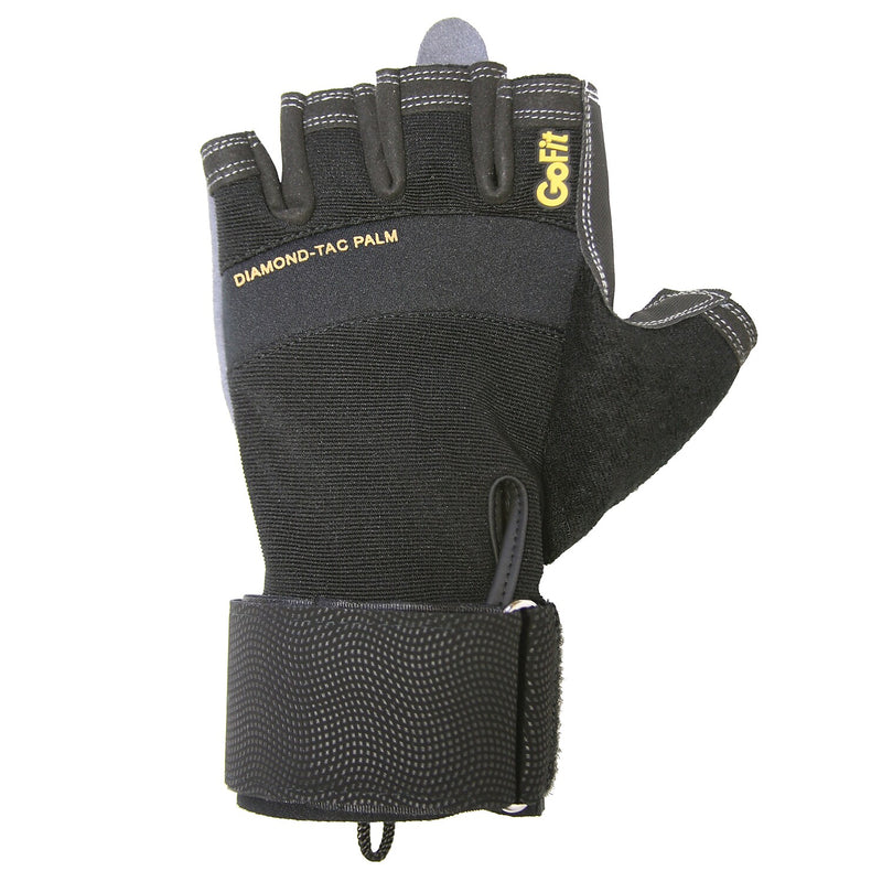 Gofit Diamond-Tac Medium Weightlifting Gloves, Black (GF-DTACW-MED)